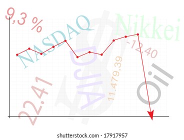 Vector image of some crisis trend