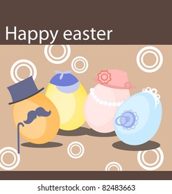 vector image of some eggs with fanny heats
