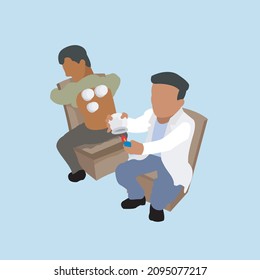 vector image of someone being cupped