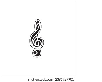vector image of song notes, black and white colors, black and white background