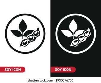 Imagen vectorial. Icono de soja. Imagen del sello de soja.