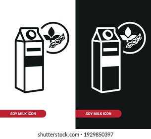 Imagen vectorial. Icono de leche de soja. Imagen de la comida.