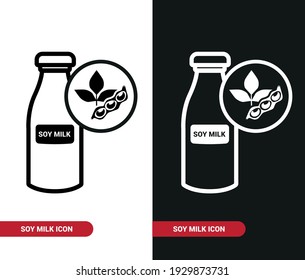 Vector image. Soy milk icon. Image of food.