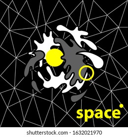 Vector image of space. "Cosmic objects." Template for cover, poster.