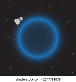vector image space spaceship world darkness stars