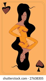 vector image of spades queen