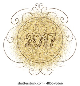 vector image with sparkles New Year's invitation.