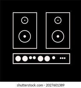 Vector image of speakers and amplifier