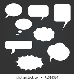 Vector image of speech bubbles arrows, frame, ribbon,