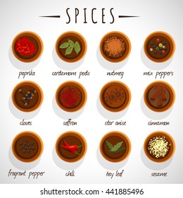 Vector image. Spices set in color