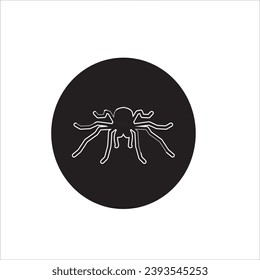vector image of a spider, black and white background