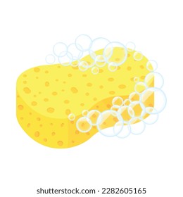 Vector image of a sponge for the body. Hygiene items and baths. The concept of cleanliness and self-care. Beautiful elements for your design.