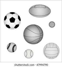 The vector image of sports balls