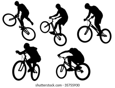 Vector image of sports bike. Silhouettes on a white background