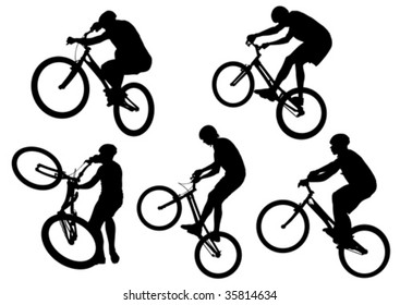 Vector image of sports bike. Silhouettes on a white background