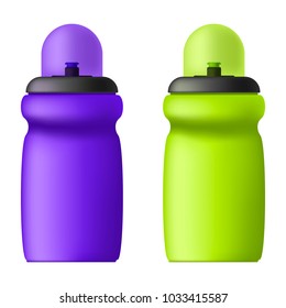 Vector image of sports bottles for liquids. Volumetric image.