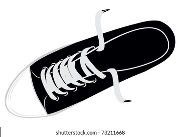 The vector image sports footwear - gym shoes