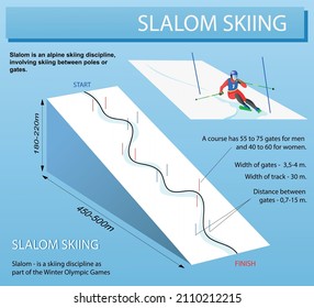 Vector Image Sports Infographic Slalom Skiing
