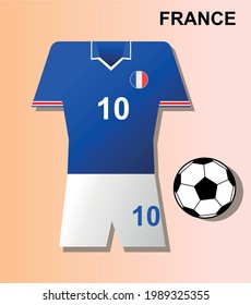 Vector image sports uniform of the French national team (Football)