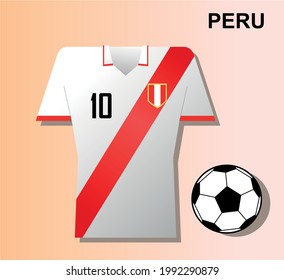 Vector image sports uniform of the national team of Peru (Football)