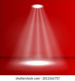 Vector image of spotlight illustration on red background