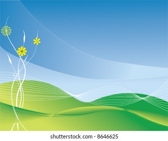 Vector image of a Spring garden