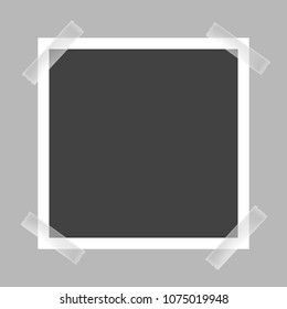 Vector image of a square frame for photos. Icons of an empty realistic photo frame