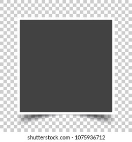 Vector image of a square frame for photos. Icons of an empty realistic photo frame