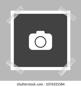 Vector image of a square frame for photos. Icons of an empty realistic photo frame