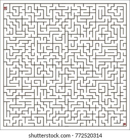 Vector image of a square maze.