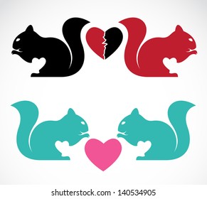 Vector image of an squirrel on white background