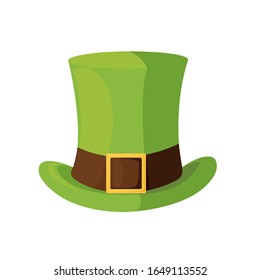 
Vector image of a St. Patrick's hat on a white background. Green hat St. Patrick