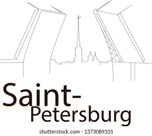 vector image of St. Petersburg . print for Souvenirs