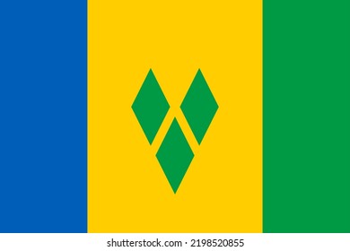 A Vector Image Of The St Vincent Flag