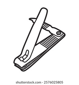 vector image, standard black and white nail clippers