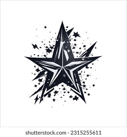 vector image of a star, black color, white background.