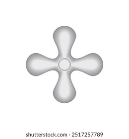 Vector image of a star-shaped object featuring a central screw, isolated on white.