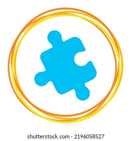 vector image, start up icon with white background and with yellow border.
