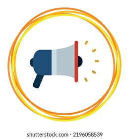vector image, start up icon with white background and with yellow border.