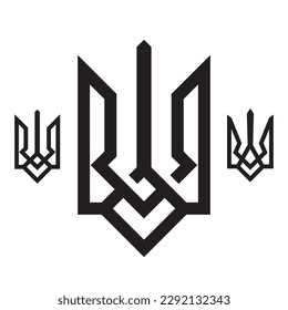 Vector image of the State Emblem of Ukraine - trident made in a geometric style isolated on a white background. useful for web and graphic design, print, souvenirs for the Independence Day of Ukraine