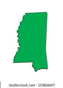 Vector Image of the State of Mississippi
