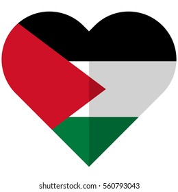 Vector image of the State of Palestine flat waving flag