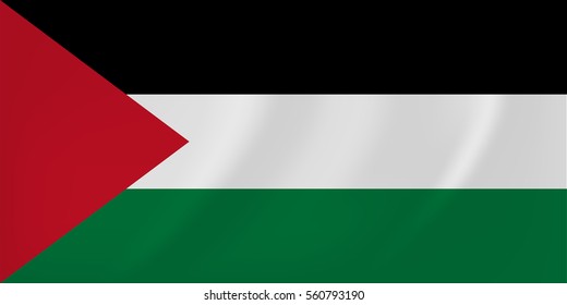 Vector image of the State of Palestine waving flag