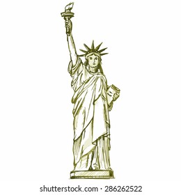 Vector image of the Statue of Liberty