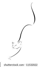 vector image of steal cat contour