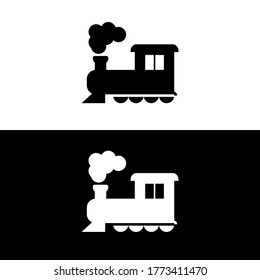 Vector Image. Steam Train Icon. Solid Flat Icon.