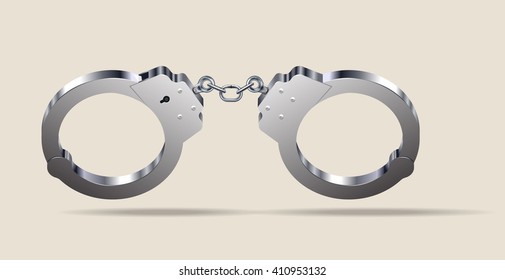 Vector image of steel handcuffs