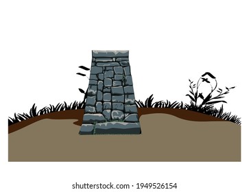 Vector image of a stepping stone from Nias Island, North Sumatra - Indonesia