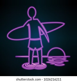 Vector Image stick figure resting on the sea,silhouette,vector, man, person, illustration, people, neon, energy, abstract, isolated, icon, glow, light, continuous, line