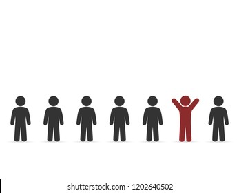 Vector image stick figures of a person,think differently.